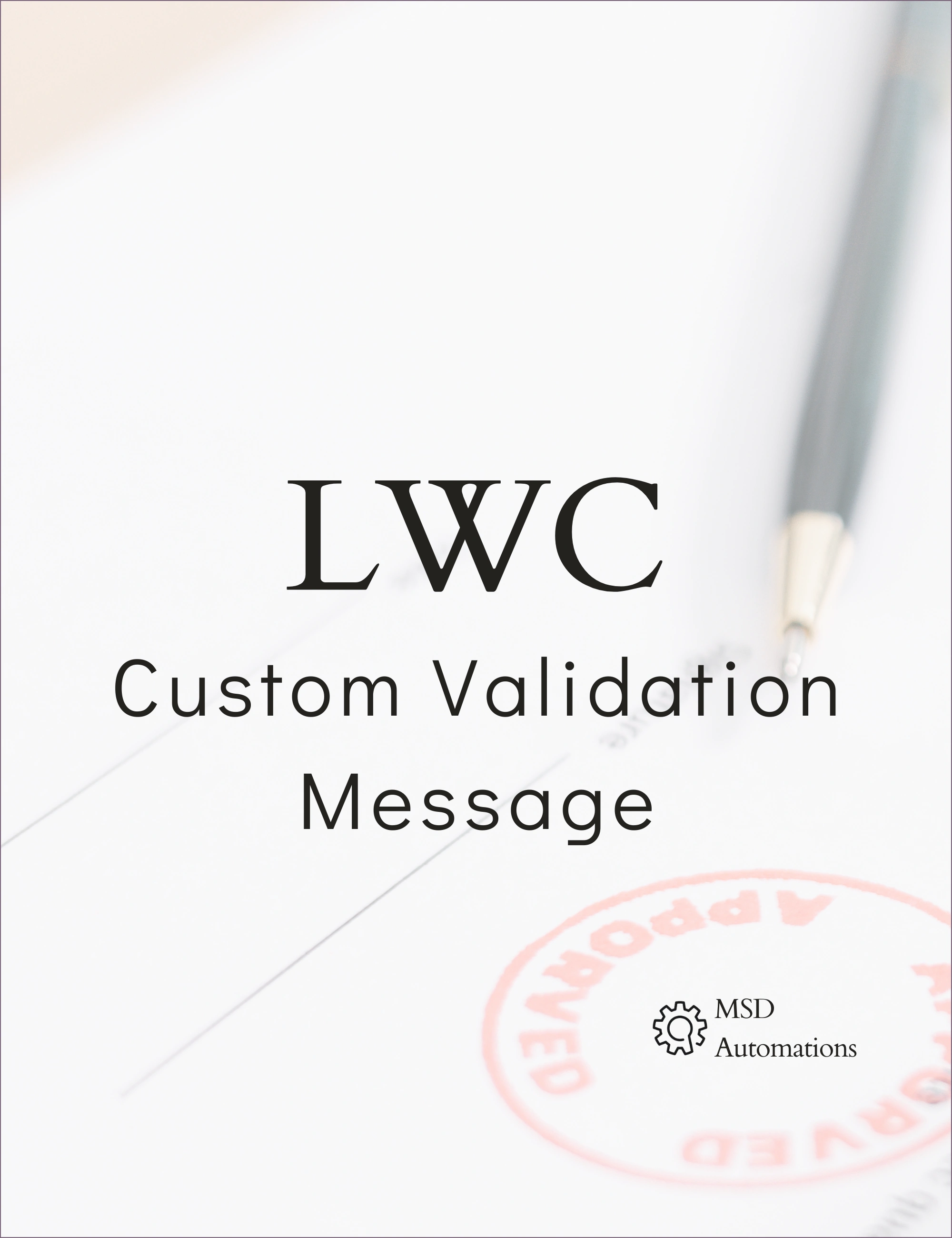Custom Validation Message