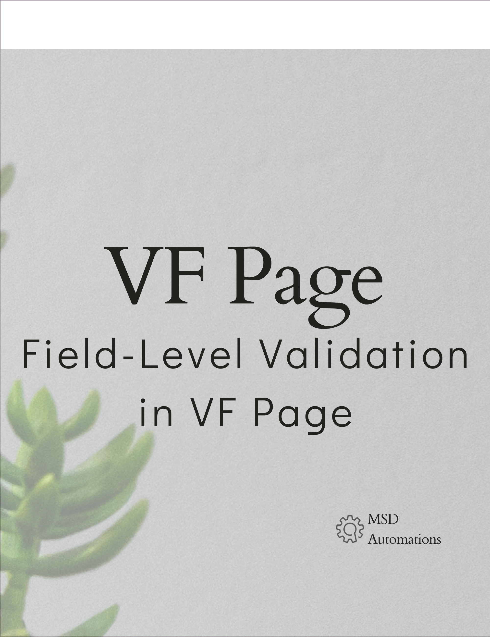 Field-Level Validation in VF Page