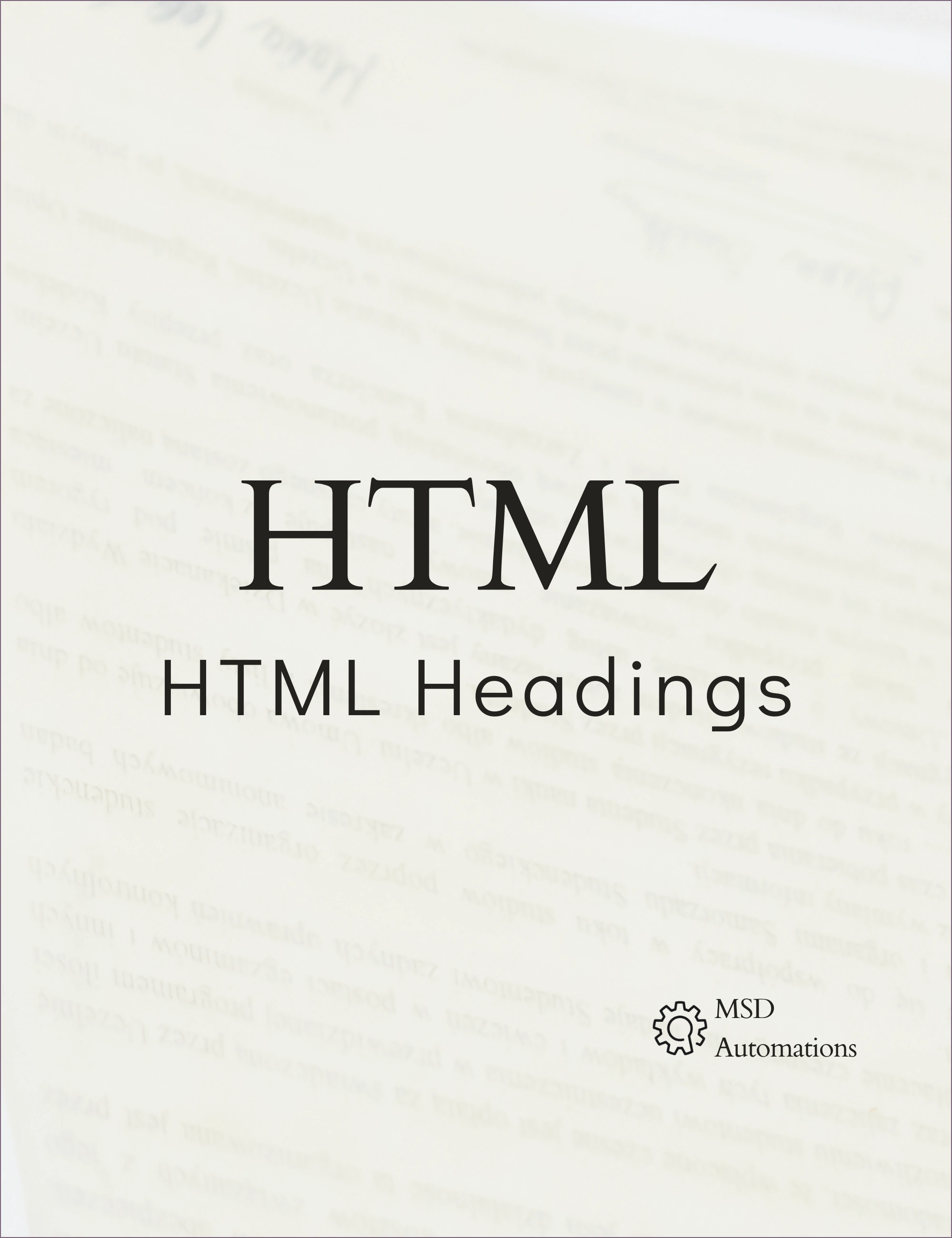 HTML Headings