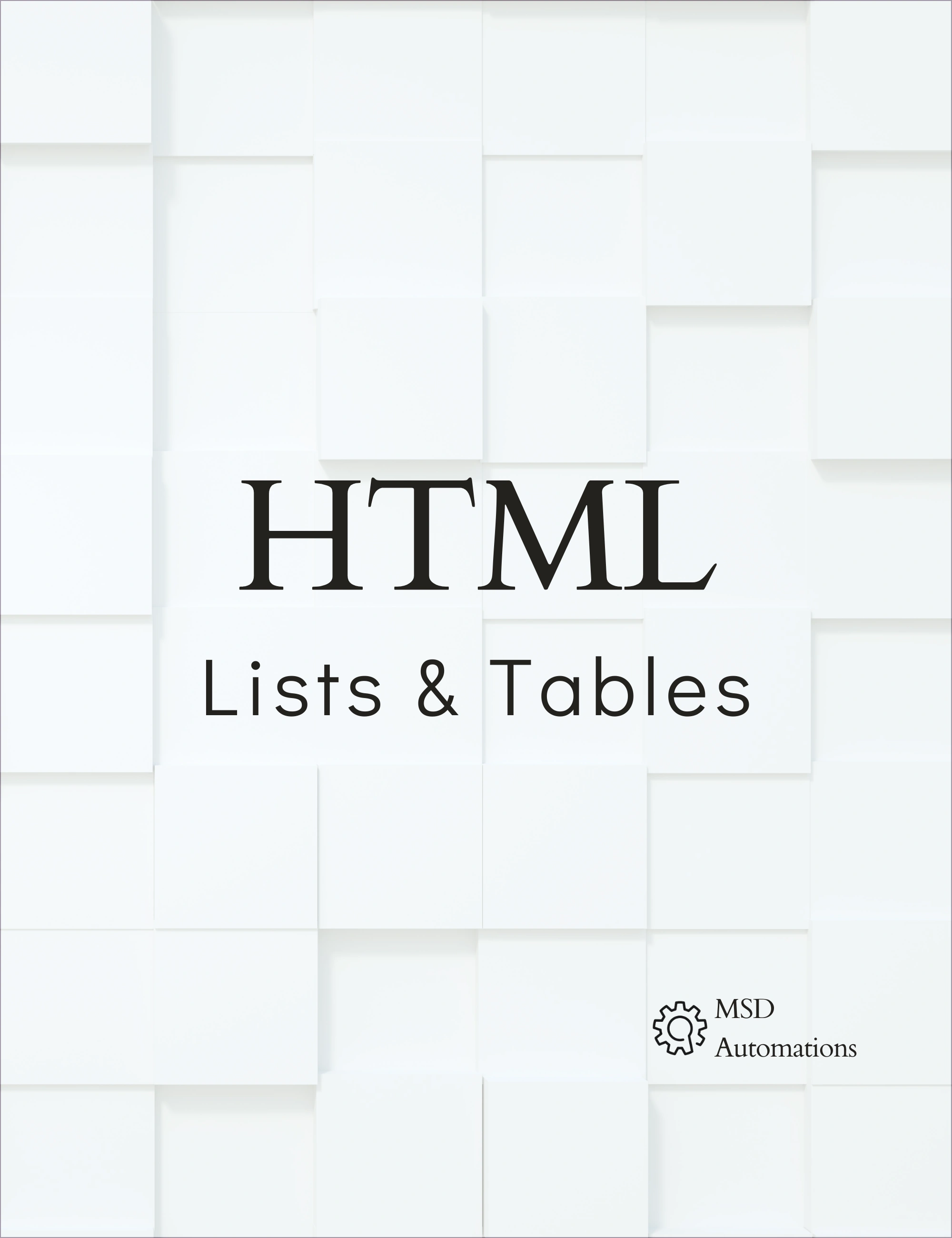 Lists &amp; Tables