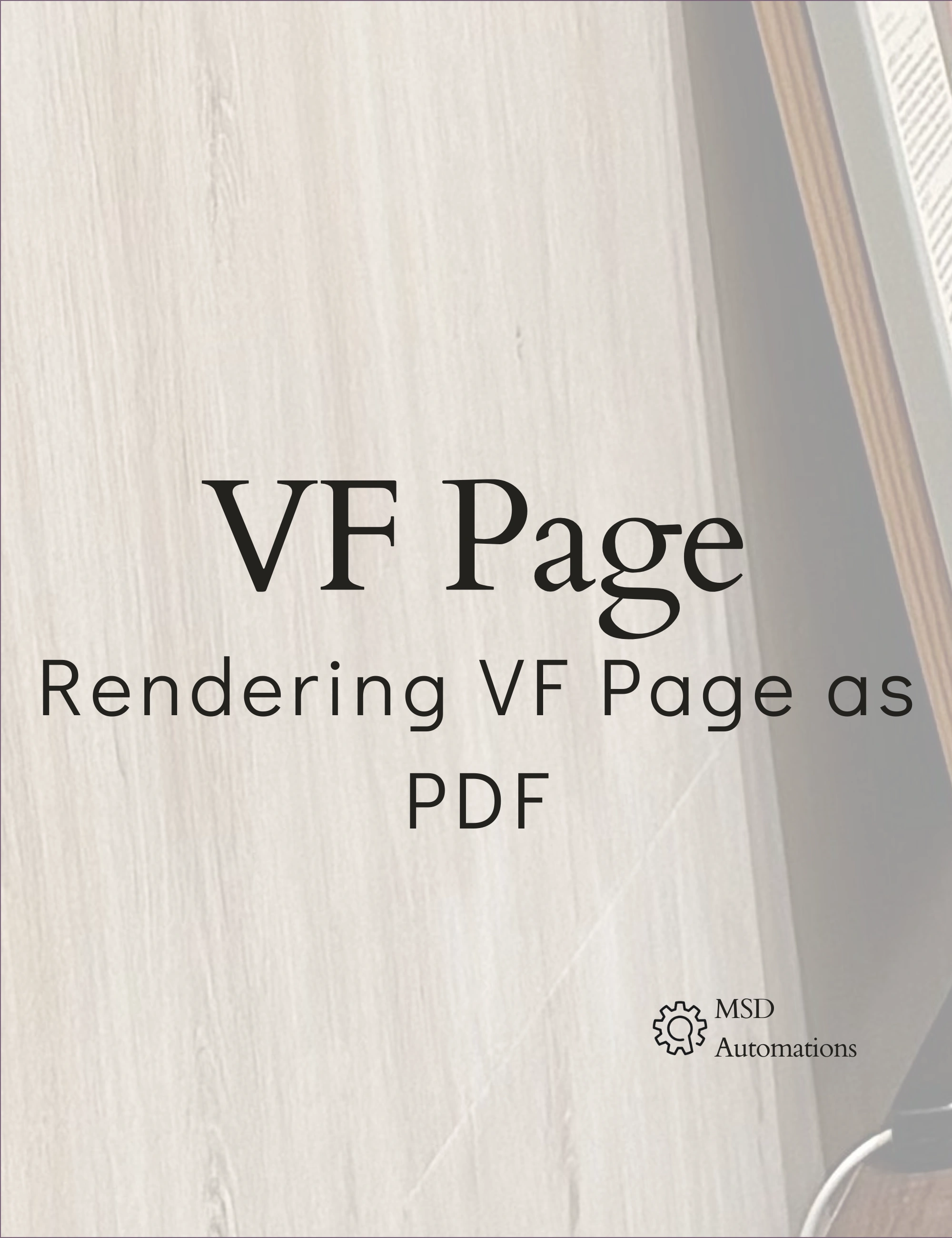 Rendering VF Page as PDF