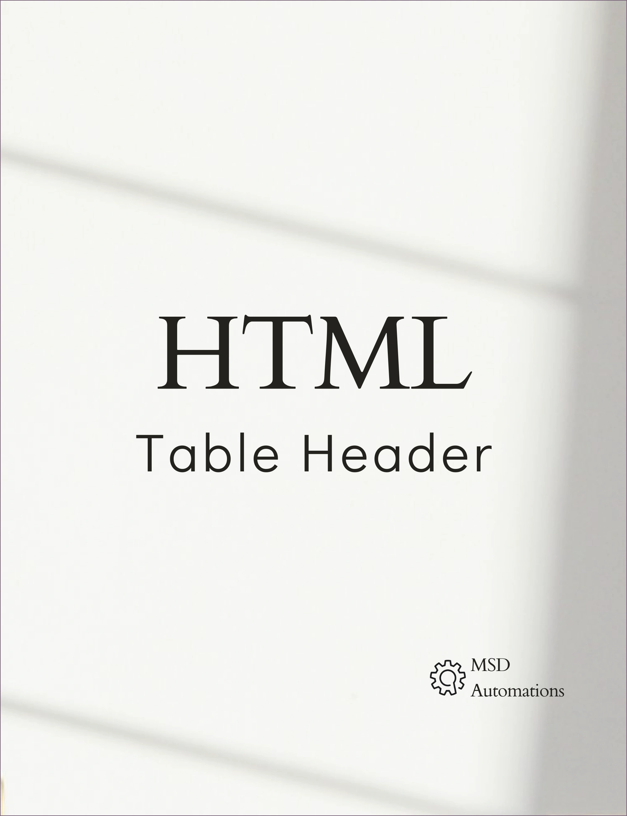 Table Header