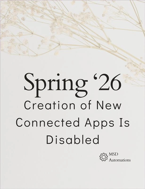 Creation of New Connected Apps Is Disabled by Default – Salesforce