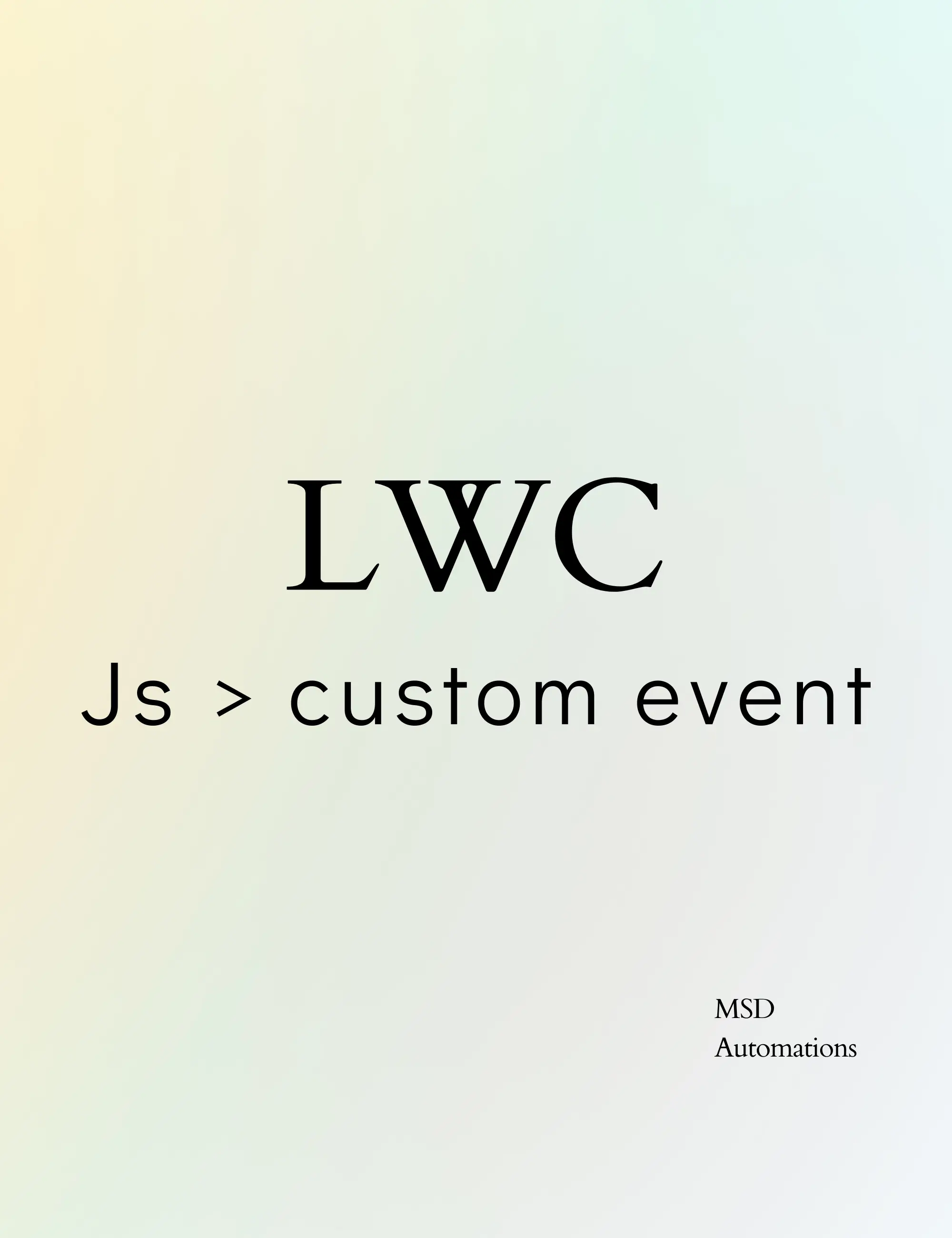 
                            
                            
                            
                            
                            
                            Custom Events in LWC                                                                        