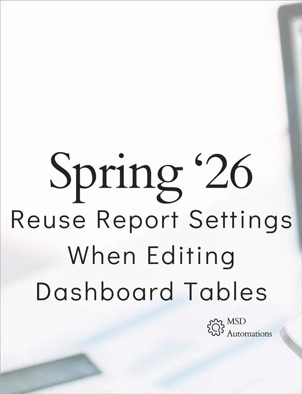 Use Existing Report Settings When Edit Tables to Dashboards